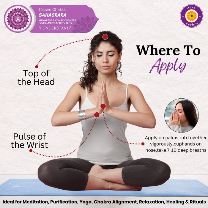 Crown Chakra Sahasrara guide with recommended oils.