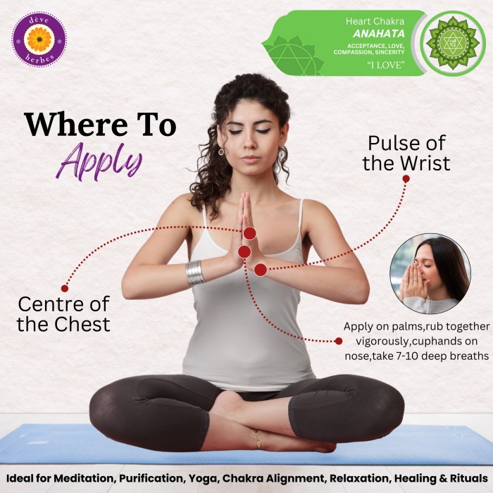 Heart Chakra Anahata guide with recommended oils.